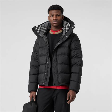 burberry puffer jacket mens|detachable sleeve hooded puffer jacket.